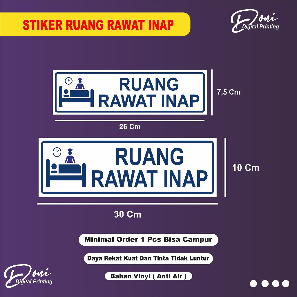 Jual Stiker Rawat Inap / Stiker Ruang Perawatan / Stiker Puskesmas ...