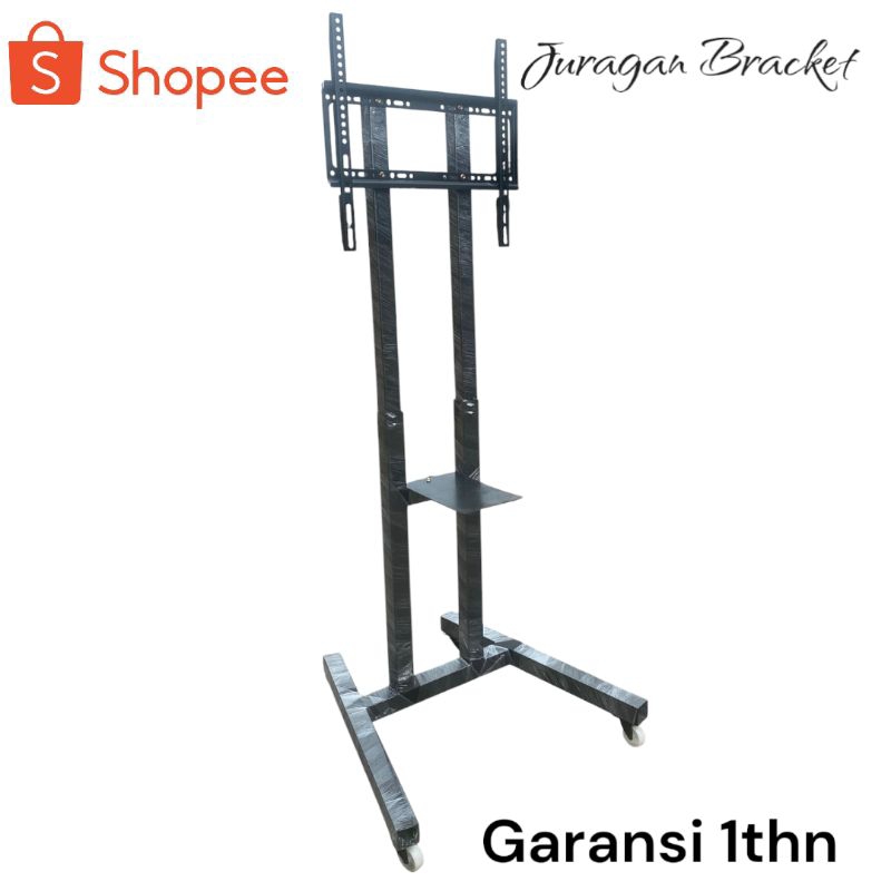Jual Bracket TV standing roda berdiri 40 43 50 55 60 65 70 75inch besi ...