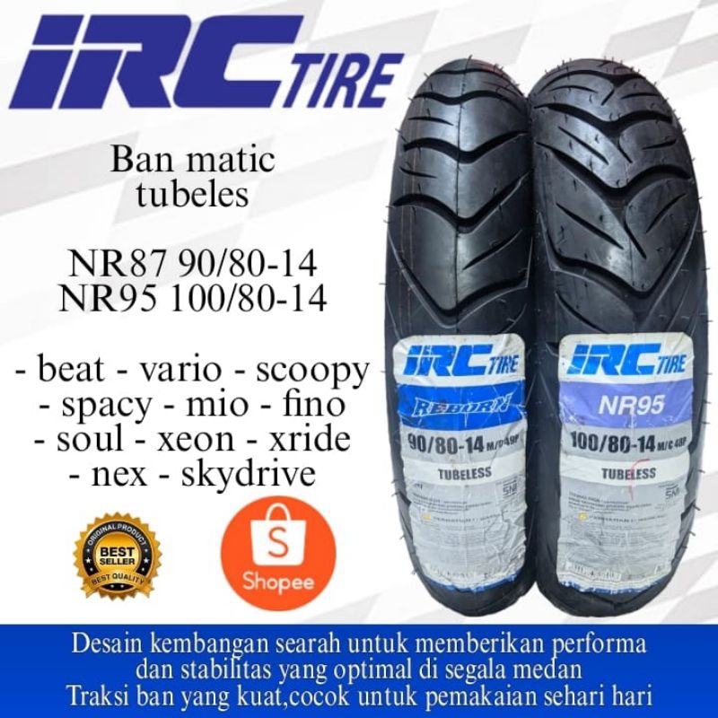 Jual Ban IRC matic 90/80-14 100/80-14 vario beat mio xride | Shopee ...