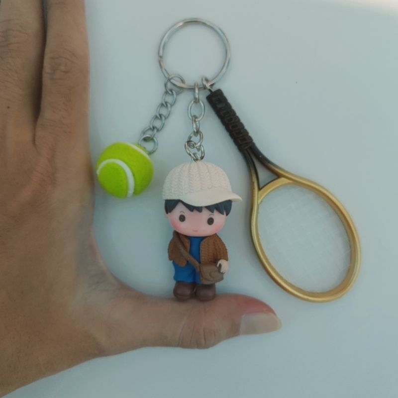 Jual Gantungan Kunci Raket Tenis Karakter Cowo Cewe untuk Pecinta