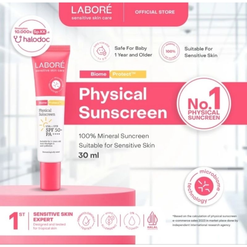Jual LABORE PHYSICAL SUNSCREEN SPF 50 PA++++ - 30ML | Shopee Indonesia