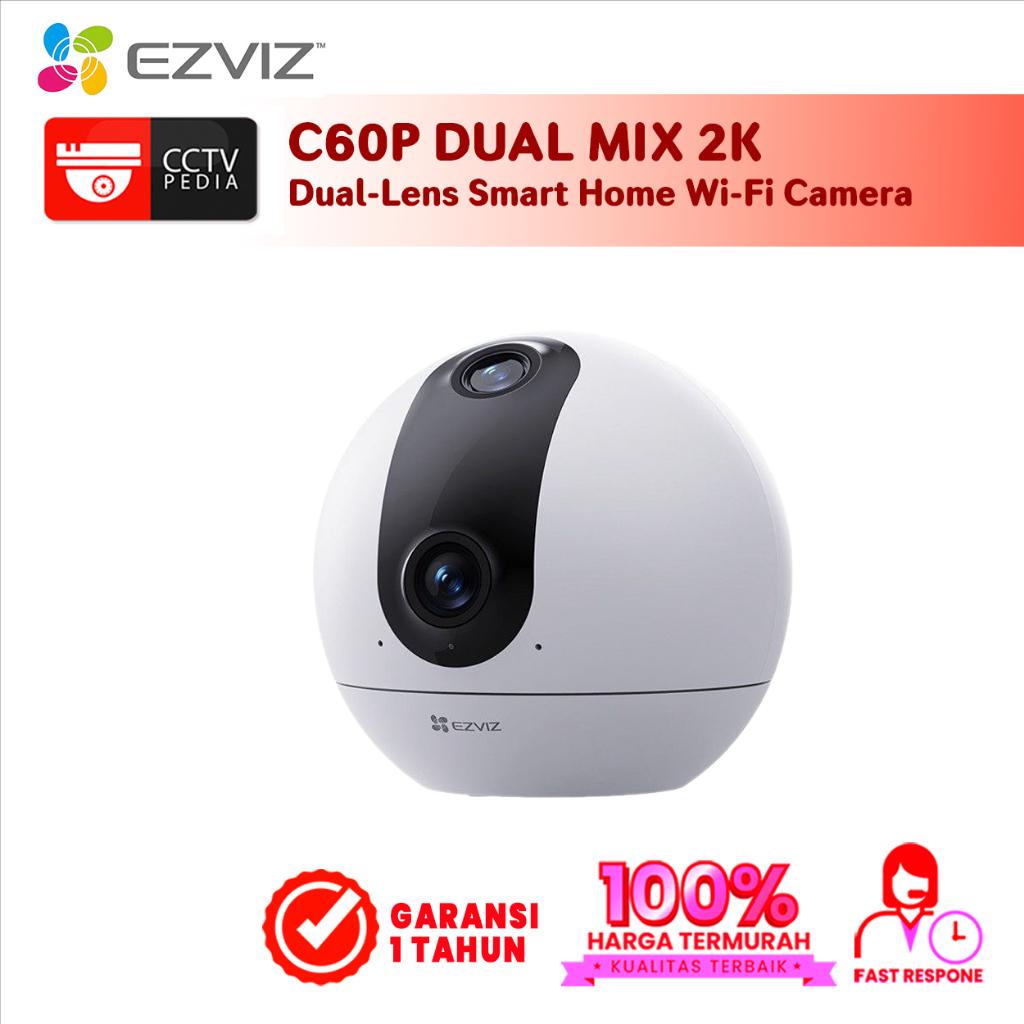 Jual Ezviz C60p Dual Mix 2K & 2K Dual-Lens Smart Home Wi-Fi Camera ...