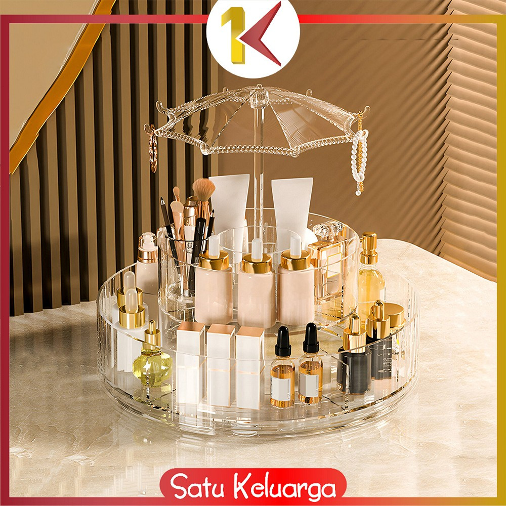 Jual SK-K169 Rak Kosmetik Putar 360 Derajat Transparan Desain Payung ...