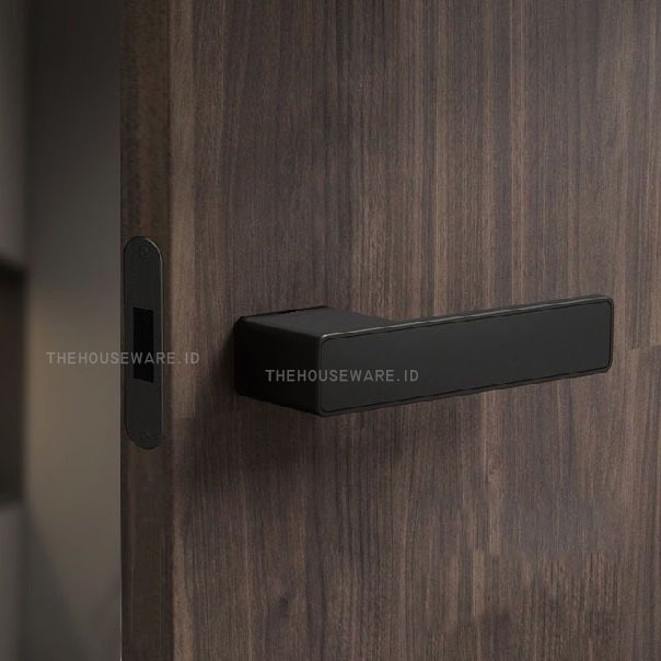 Kunci Pintu Full Handle Set Hitam Premium Door lock Aluminium Kunci Gagang Pintu Senyap Bedroom Living Room