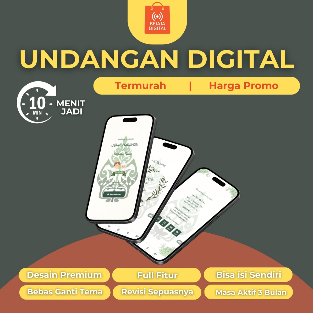 Undangan Digital Website - Wedding Invitation Green Clean Java