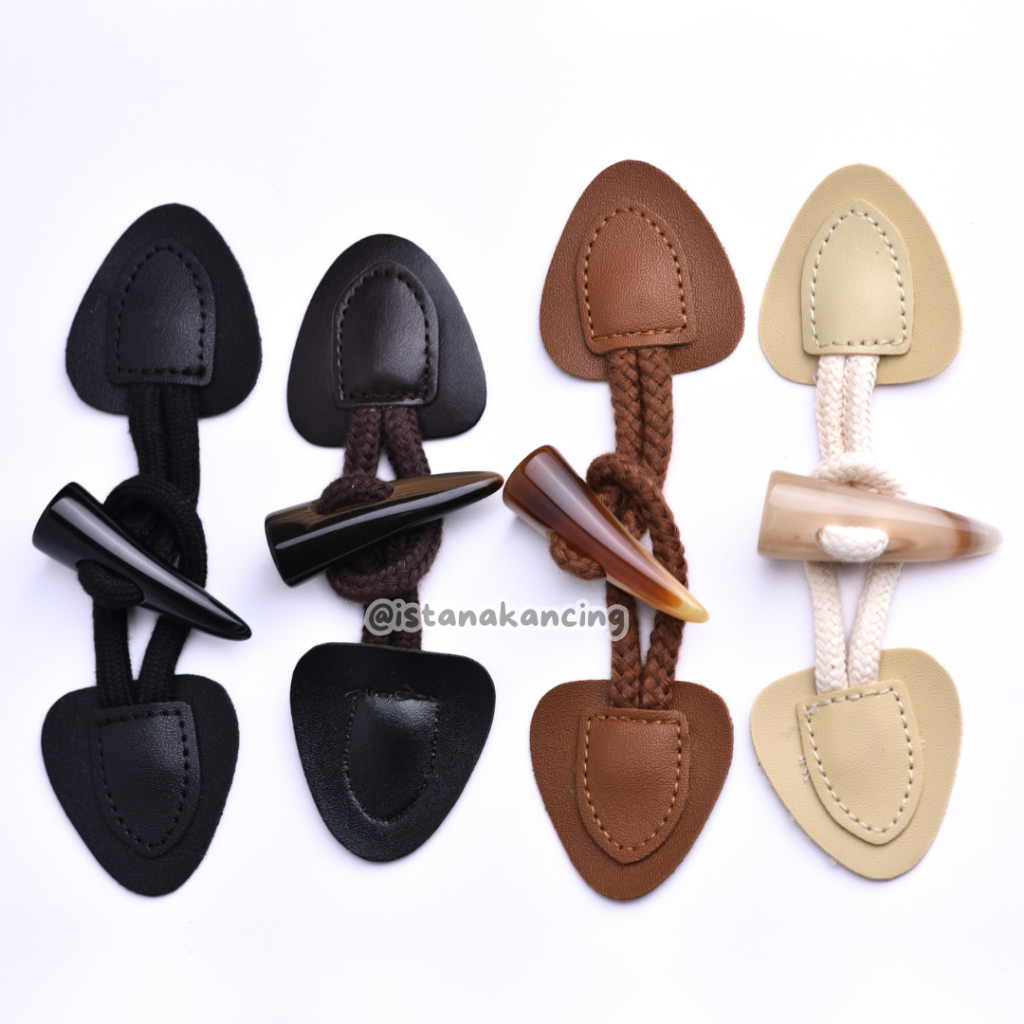 Jual Kancing Togle Tanduk Jaket Kulit Mewah Hitam Coklat | Horn Button ...