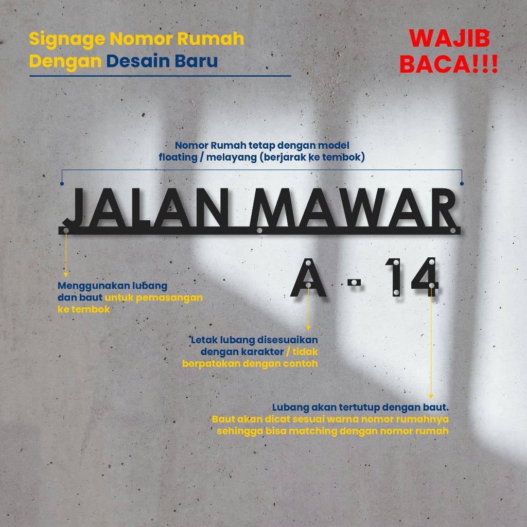 Jual Signage Nomor Rumah / Sign Nama Kantor / Huruf Timbul Rumah ...