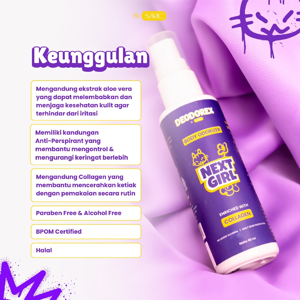 Jual Savic Deodorex Next Girl - Collagen Body Odorizer Deodorant Spray ...