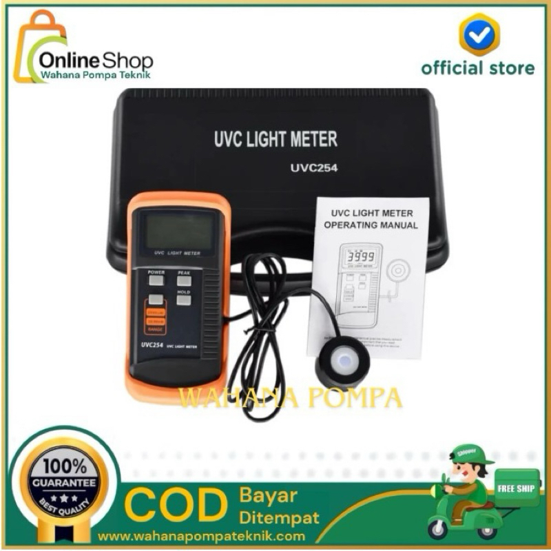 Jual UV C Meter UVC254 UVC Ultraviolet Detector Tester UVC-254 Light ...