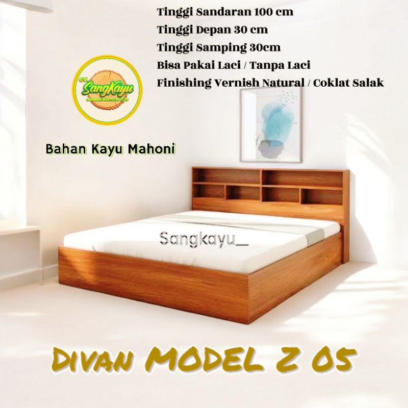Jual Dipan kayu Laci + rak buku Model Z 05 divan modern kokoh harga ...