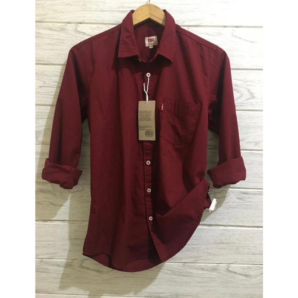 Jual Baju Kemeja Polos Lengan Panjang - Kemeja Casual Pria Dewasa