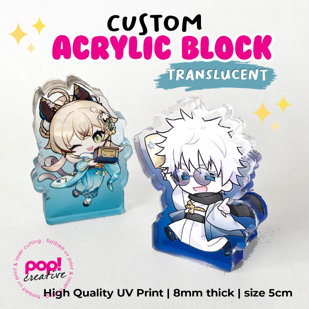 Jual Custom Acrylic Block Mini Figure Standee Tebal Tanpa Alas Kaki ...