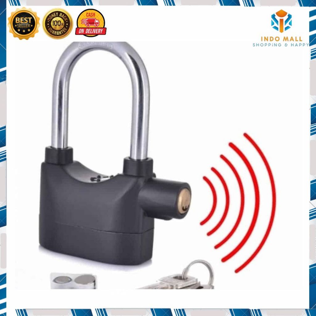 Jual BREDLA_SHOP [COD IND] GEMBOK ALARM ANTI MALING KUNCI GERBANG PINTU ...