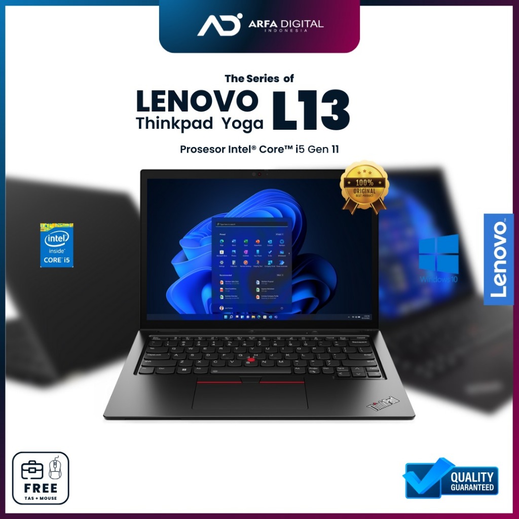 Laptop Lenovo Thinkpad L13 Yoga Core i5 Gen 10 Touchscreen Ram 8GB SSD  256GB FHD IPS Mulus LIKE NEW Bergaransi