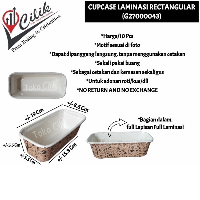 Jual cup+kertas+laminasi+persegi+panjang+kertas+baking+roti+kue ...