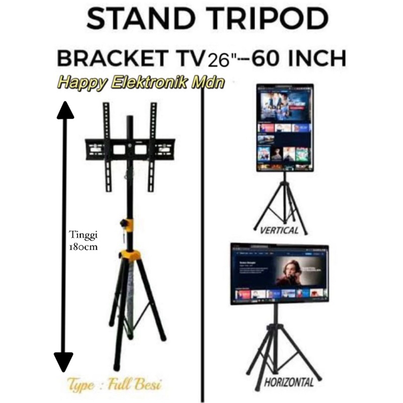 Jual Stand Tripod tv Bracket 24 inch - 55 inch Bracket Standing 24 inci ...