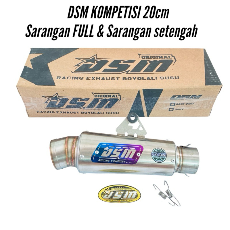Jual KNALPOT DSM RACING KOMPETISI 20CM EMBLEM TITAN SARFULL DAN SARTENG ...