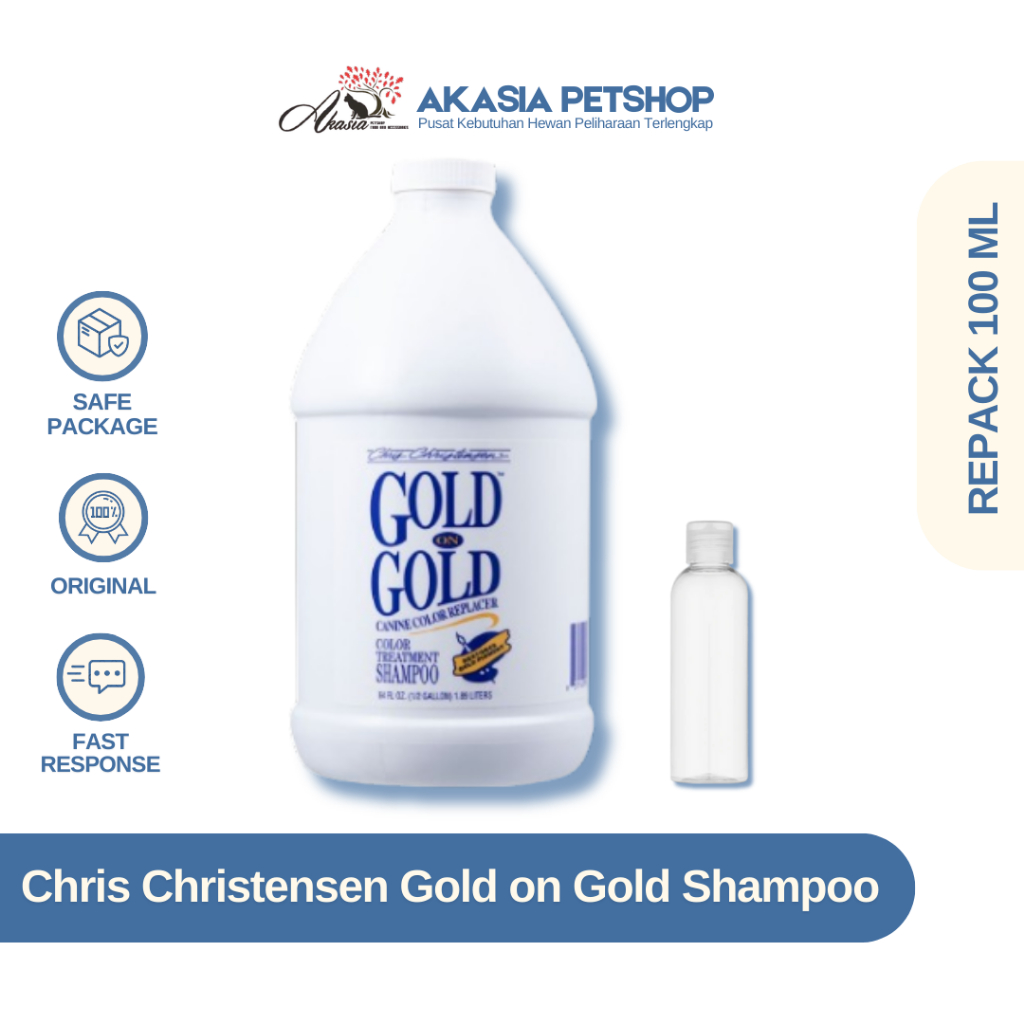 Chris Christensen Gold On Gold Hundeshampoo – 1,89 L, Für Glänzendes Fell, Intensiviert Gold-/Rottöne