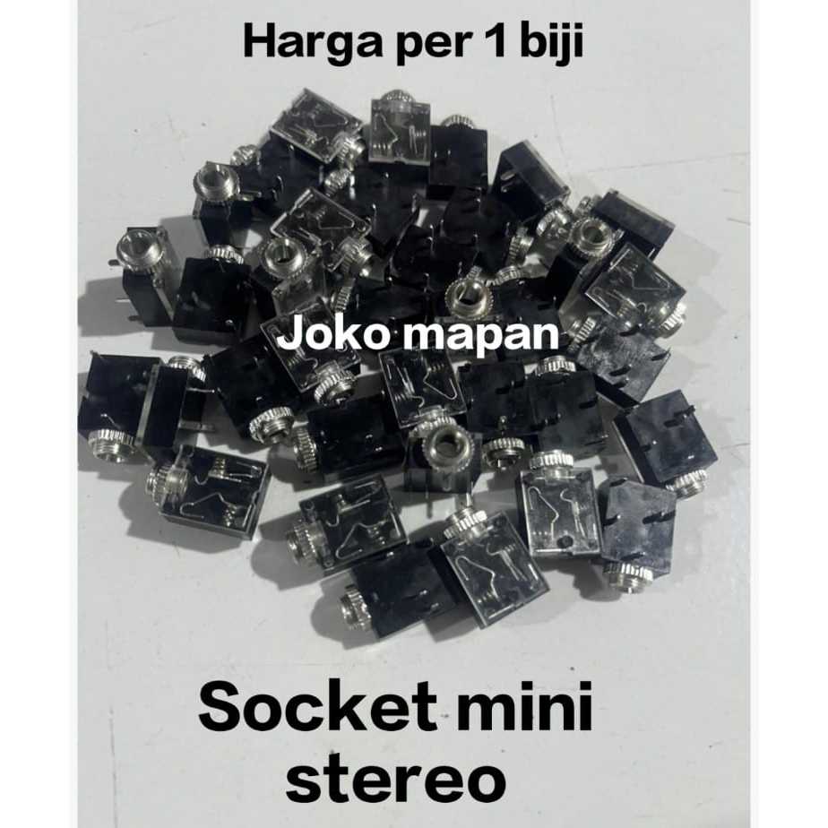 Jual Socket Mini Stereo HITAM 3.5mm Female 5 Pin Drat AUX Audio ...