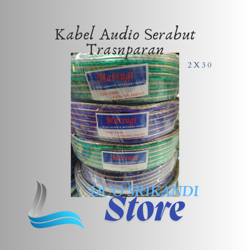 Jual Kabel Serabut Audio Transparant Body Besar 2x30 -100 Yard | Shopee ...