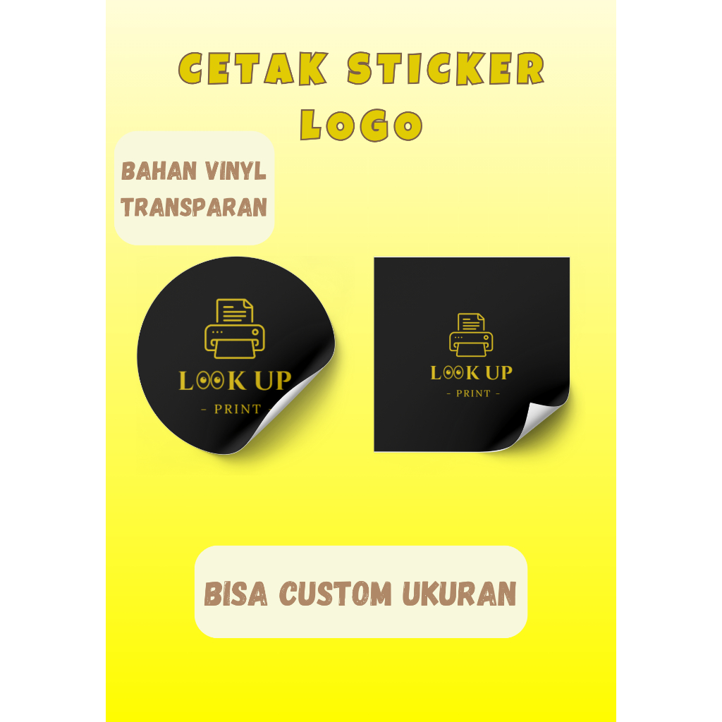 Jual Cetak Sticker Vinyl Transparan / Cetak Sticker Logo Transparan ...