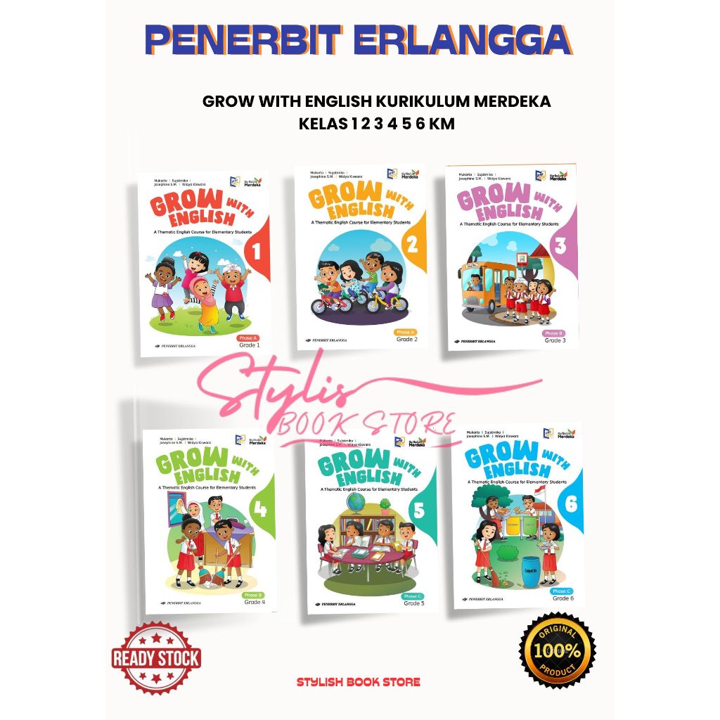 Jual GROW WITH ENGLISH KELAS SD MI 1 2 3 4 5 6 KM KURIKULUM MERDEKA ...