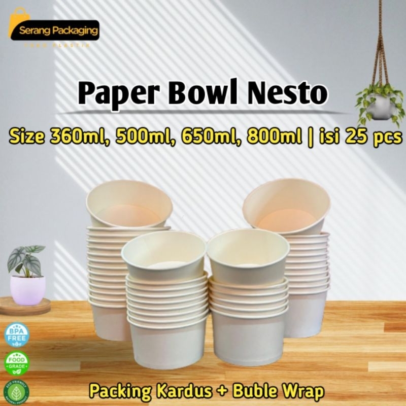 Jual Paper Rice Bowl | Mangkok Kertas | Paper Bowl 25 pcs | Shopee ...