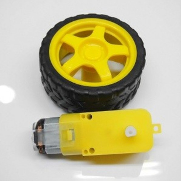 Jual Smart Car DC Motor Gearbox 6V + Roda for robot line tracer ...
