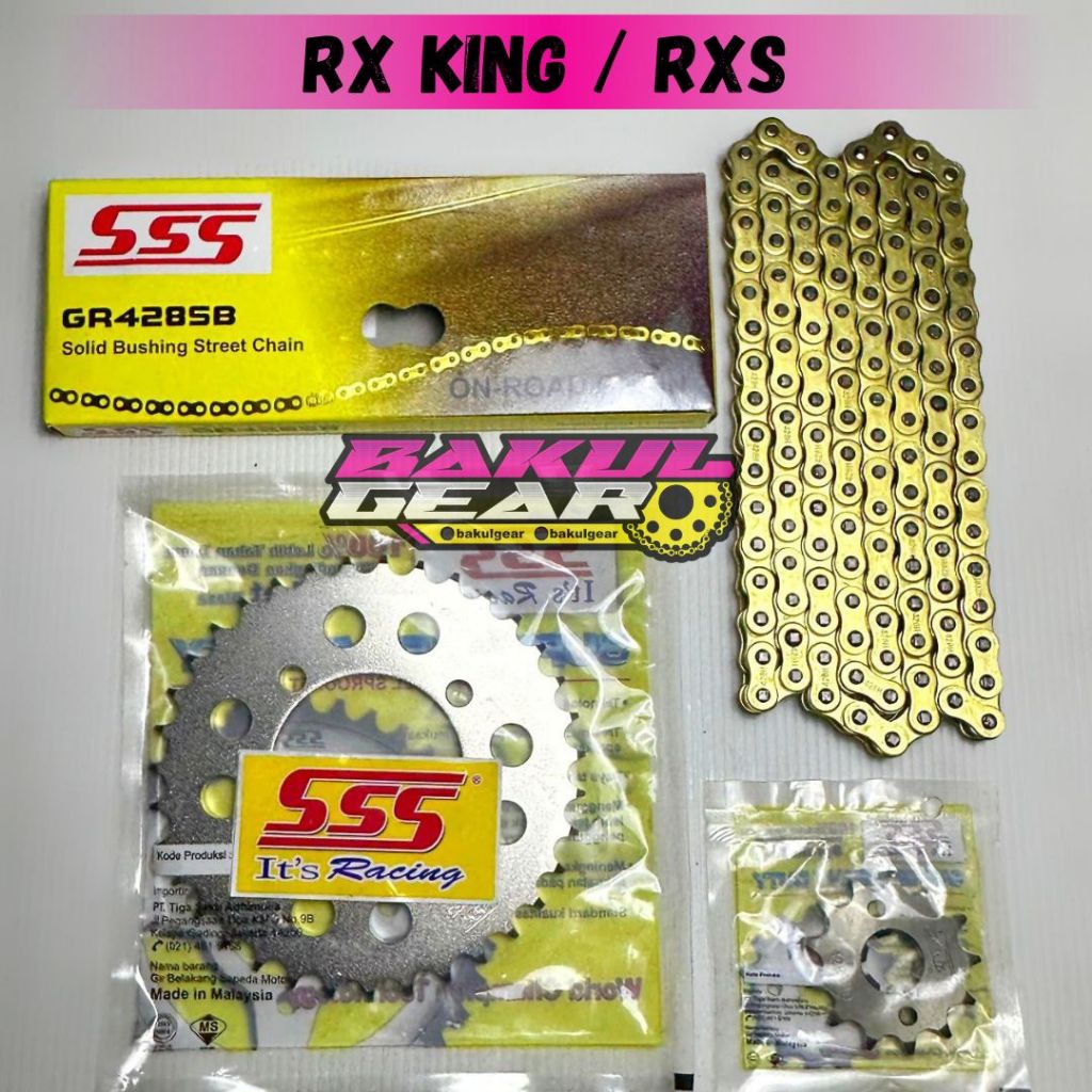 Jual Gear Set SSS RX KING & Rantai SSS 428 SB Gold | Shopee Indonesia