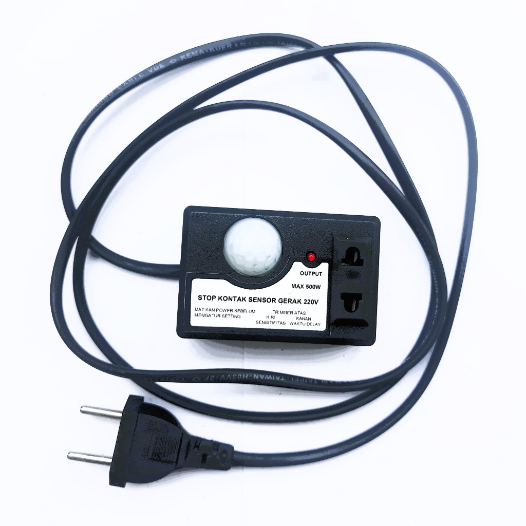 Jual Stop Kontak Sensor Gerak Steker Colok PIR 220V AC Adjustable ...