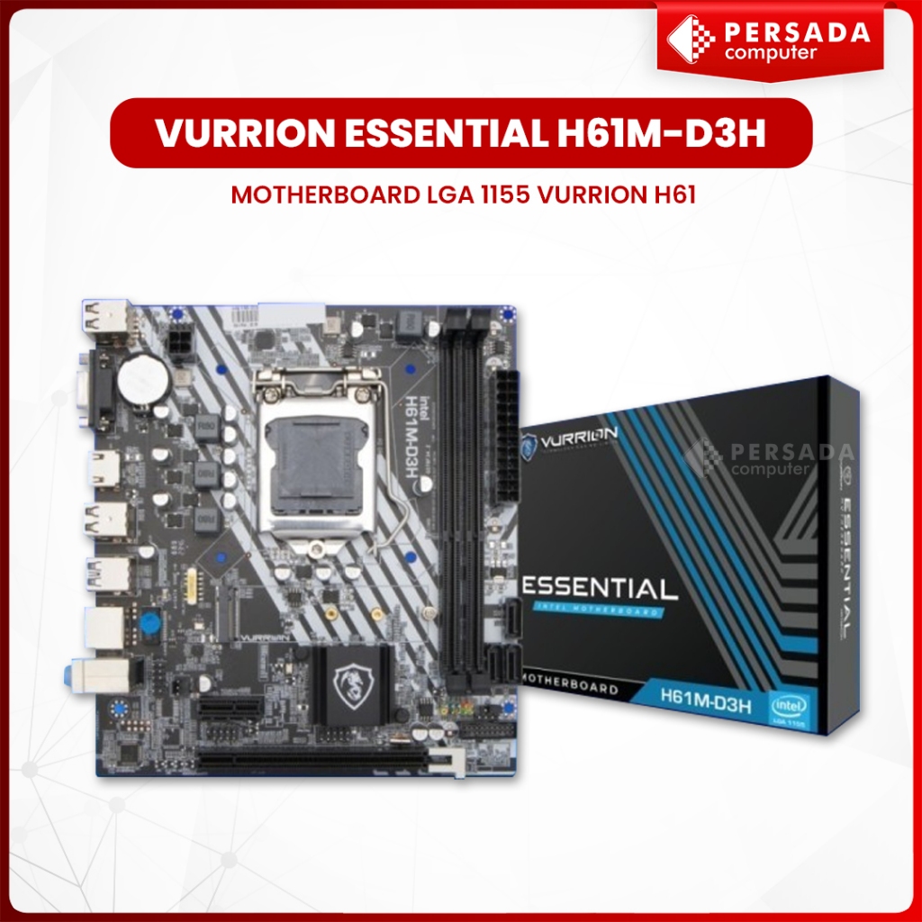 Jual MOTHERBOARD VURRION ESSENTIAL H61M-D3H LGA 1155 VURRION H61