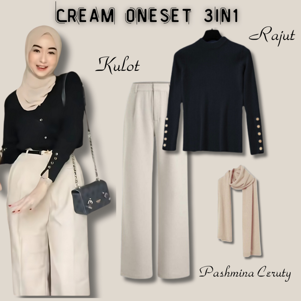 Jual Oneset Remaja Kekinian Oneset 3in1 Korean style(Atasan+Jennie Knit ...