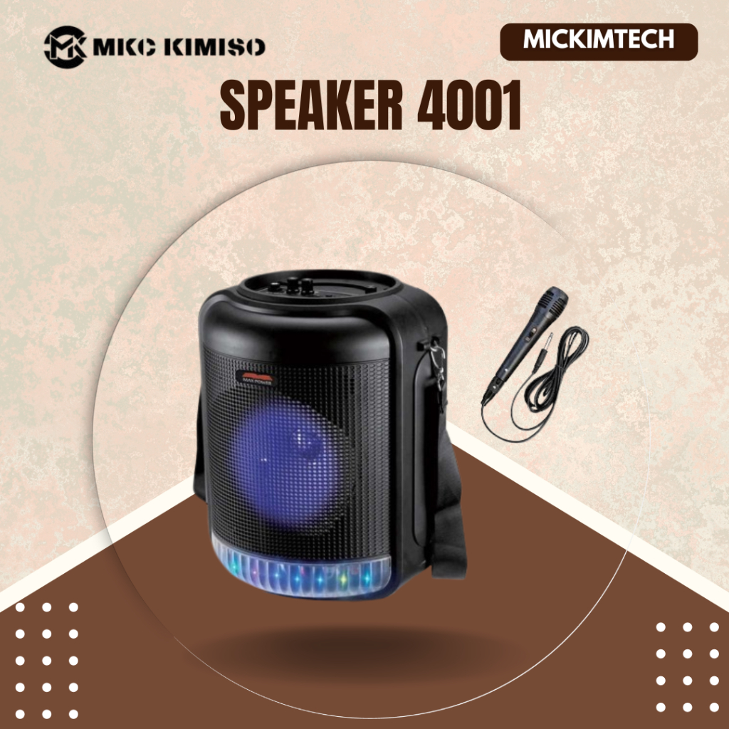 Jual Speaker Bluetooth Portable 4001 Ukuran 8.8Inch Free Mic Karaoke ...