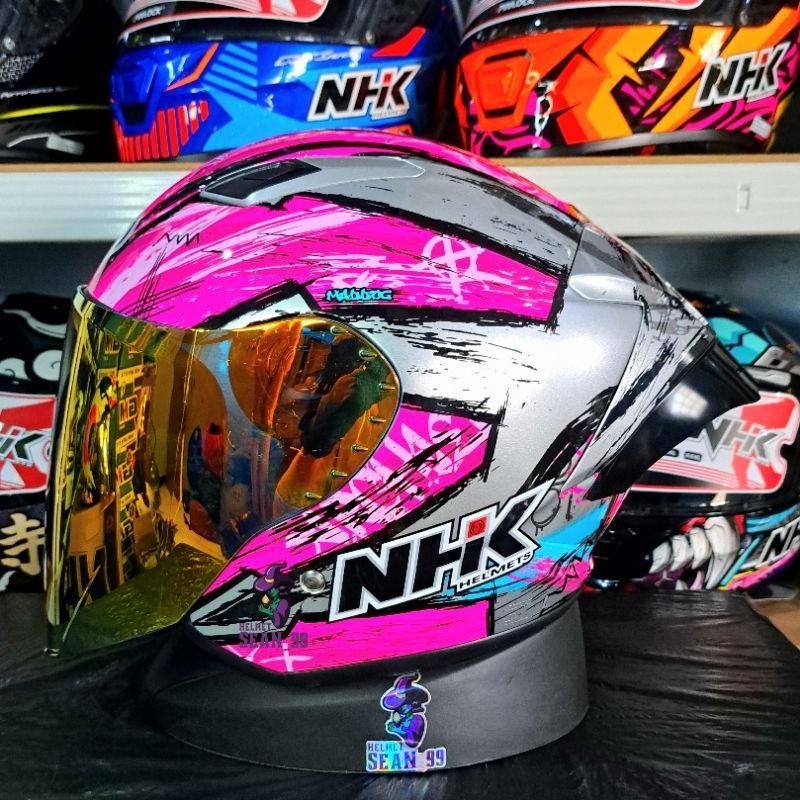 Jual HELM NHK R1 ELITE GP ARCHIE SINGLE VISOR LIGHT SMOKE HALF FACE ...
