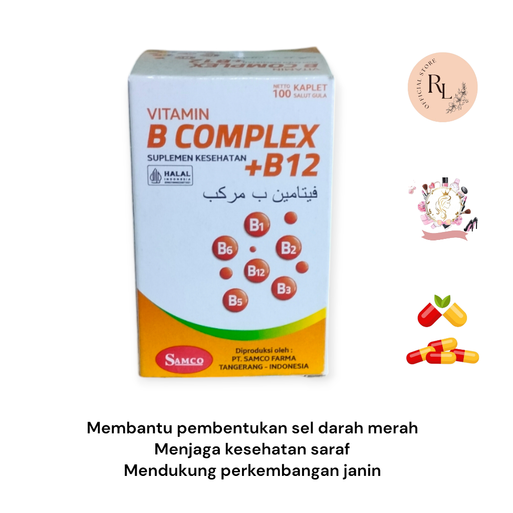 Jual Samco B complex + B12 Botol | 100 Kapsul | Suplemen Vitamin B ...