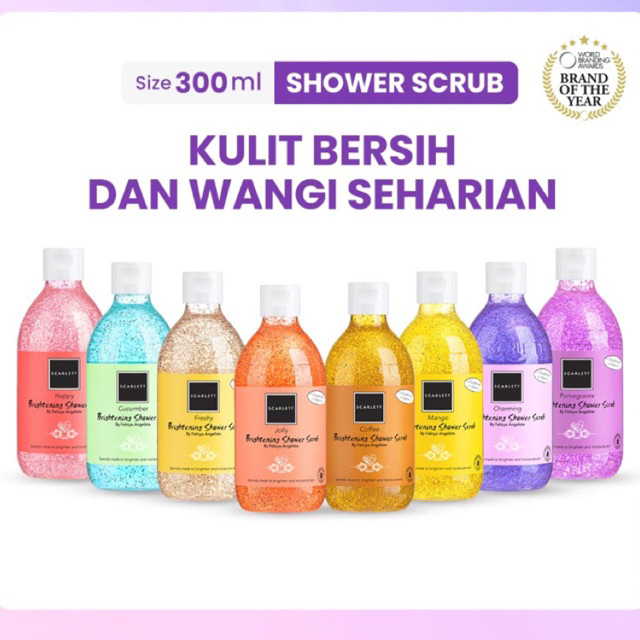 Jual Scarlett Whitening Brightening Shower Scrub Sabun Mandi Gel dengan ...