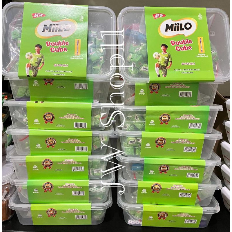 Jual [ HALAL ] MiiLO DOUBLE CUBE 1TOPLES ISI 50PCS FREE PULPEN & TOPLES ...