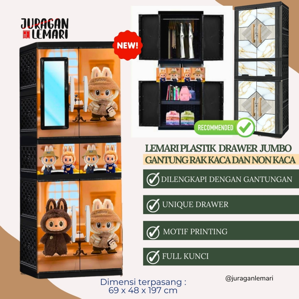 Jual Lemari Plastik Gantung Jumbo Unique Drawer Lemari Plastik