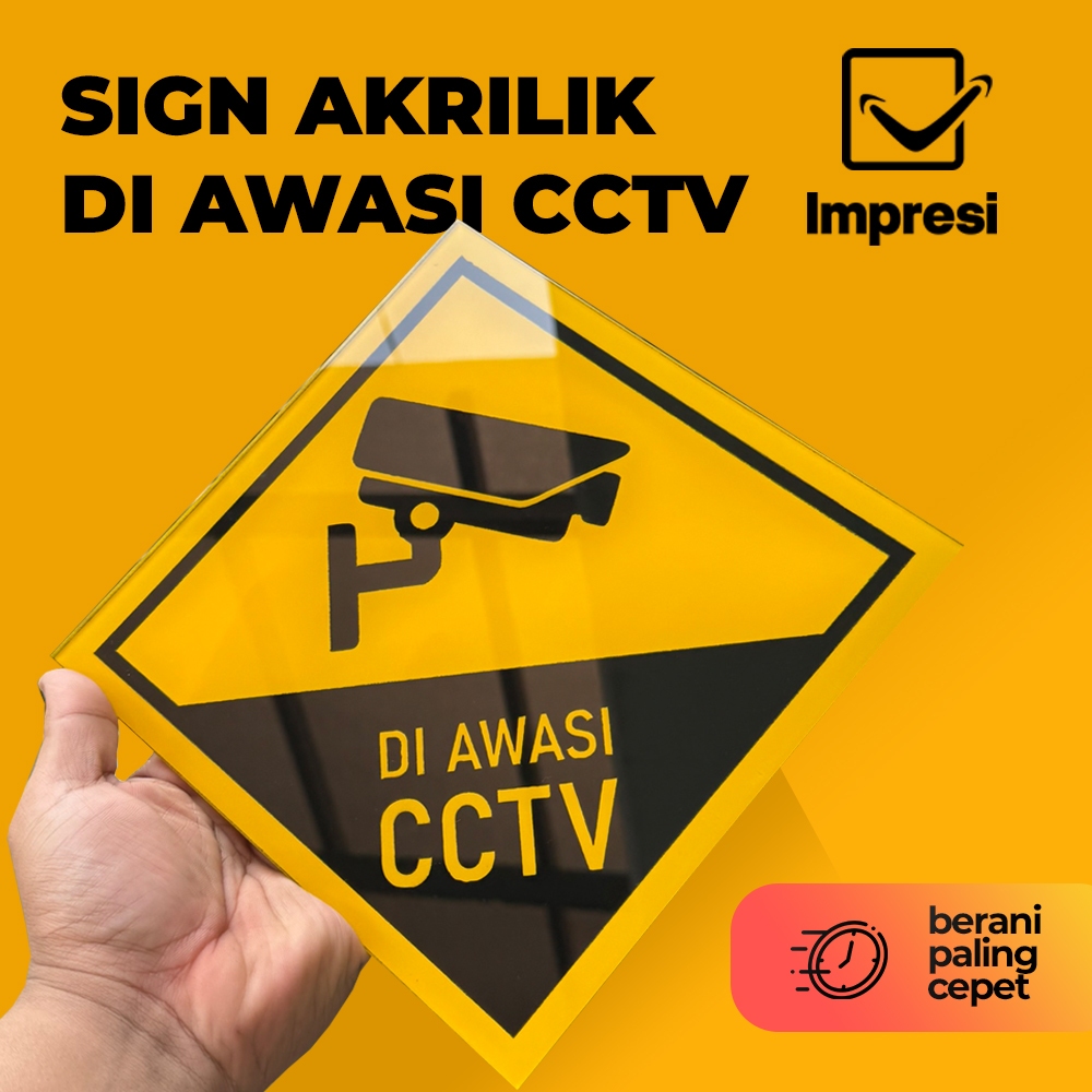Jual Papan Peringatan Tanda Di Awasi CCTV Sign Akrilik Di Awasi CCTV ...