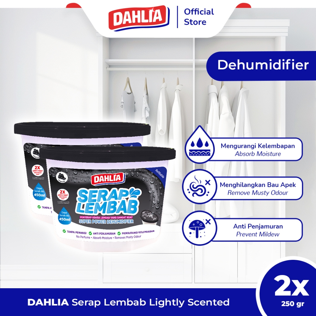 Jual Twin Pack DAHLIA Serap Lembab & Bau Karbon Aktif (250gr) - 2x ...