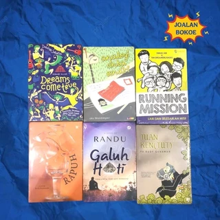 BUKU NOVEL ORIGINAL NOVEL FIKSI / NOVEL ROMANCE/ NOVEL REMAJA / NOVEL DREAMS COME TRUE / NOVEL ANALOGI CINTA SENDIRI / NOVEL RUNNING MISSION / NOVEL RAPUH / NOVEL GALUH HATI / BUKU TUAN KEN(TUT)