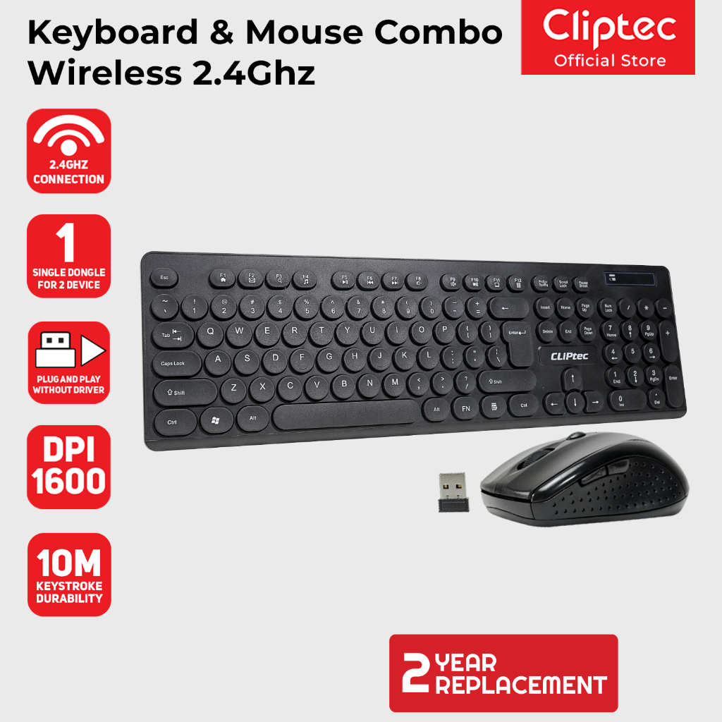 Jual Keyboard Mouse Wireless Combo Set Multimedia Cliptec RZK335 ...