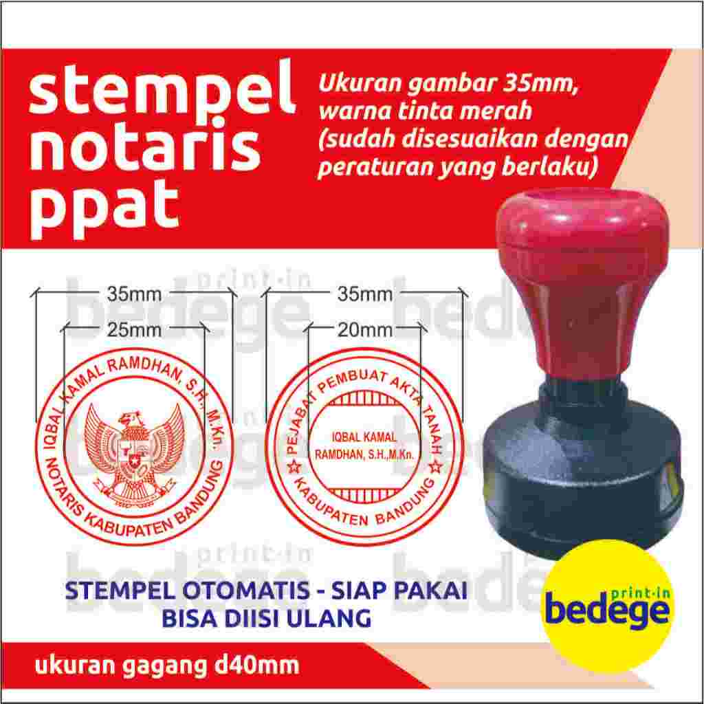 Jual Stempel Notaris PPAT Stempel Flash, Stempel Warna, Stempel ...