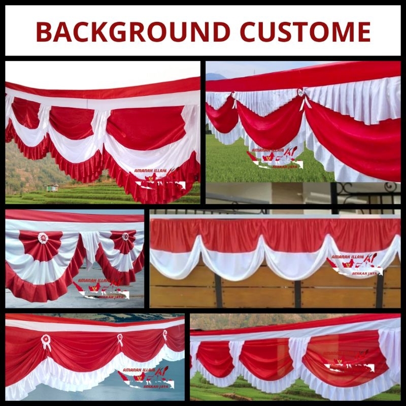 Jual CUSTOME BACKGROUND TENDA RUMBAI MERAH PUTIH | Shopee Indonesia
