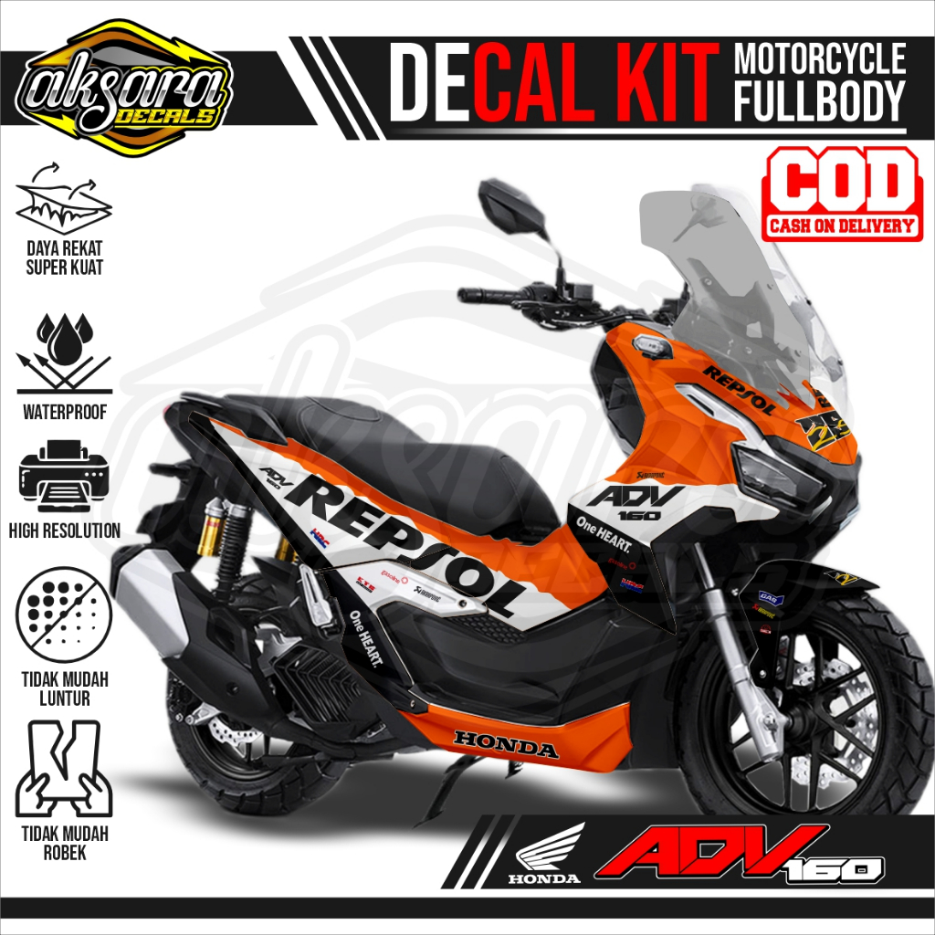 Jual Bisa COD Decal Sticker Full Body Motor Honda ADV 160 Repsol Desain ...
