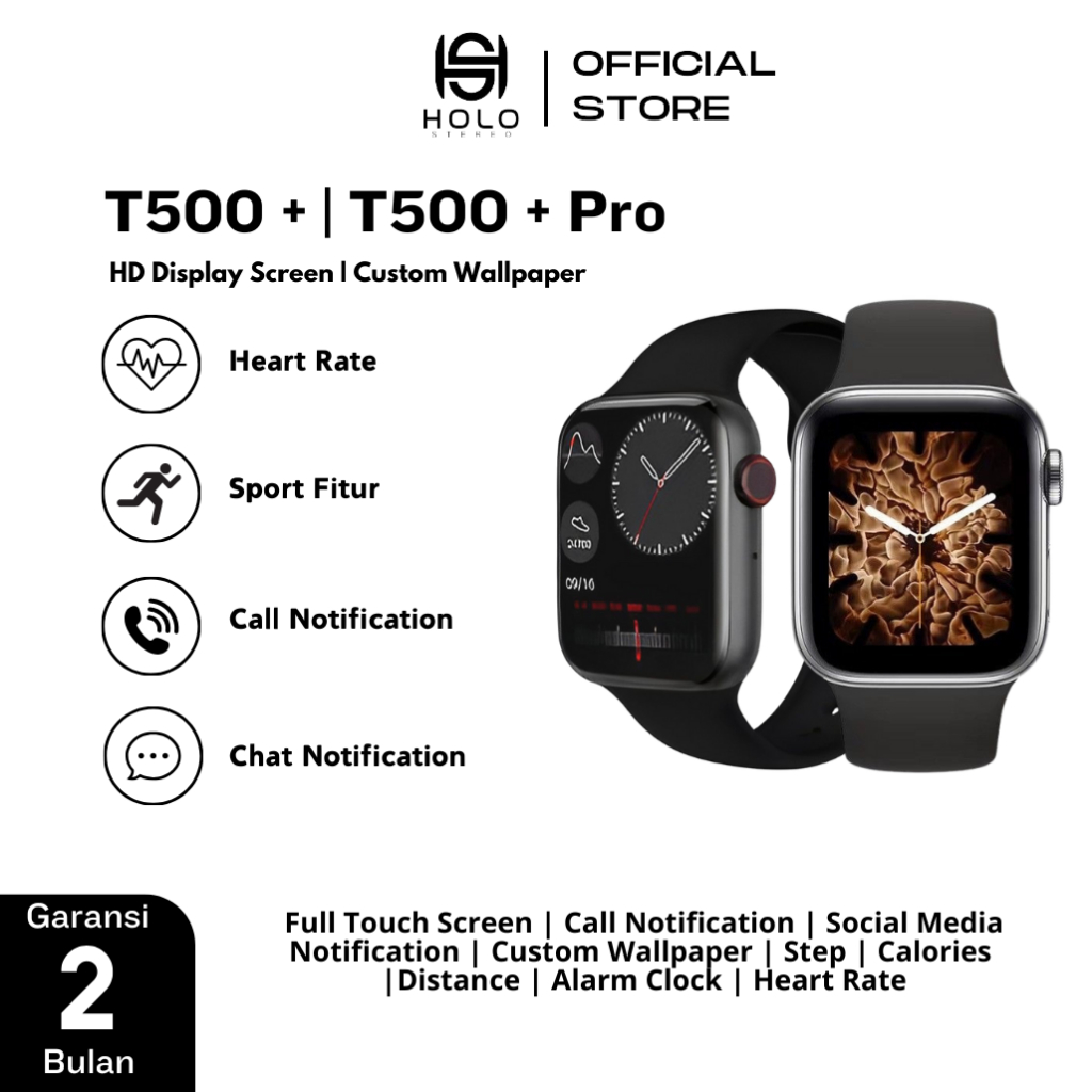 Jual HOLO Series T500+, T500 Pro Original Smartwatch Double