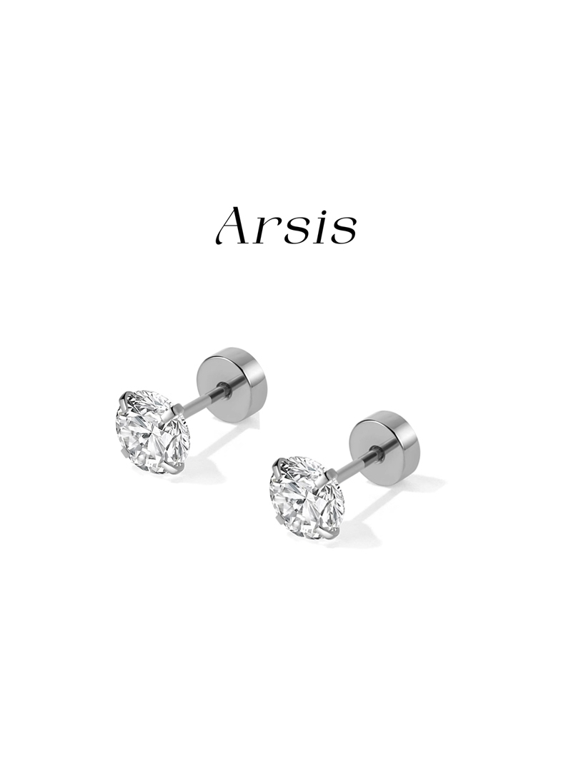 Jual ARSIS Anting baja titanium medis multi-ukuran zirkon grade 5A ...