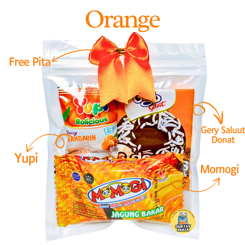 Jual Mini Gift Snack Orange 4ribu Freebies Snack Ultah Anniv Graduation ...