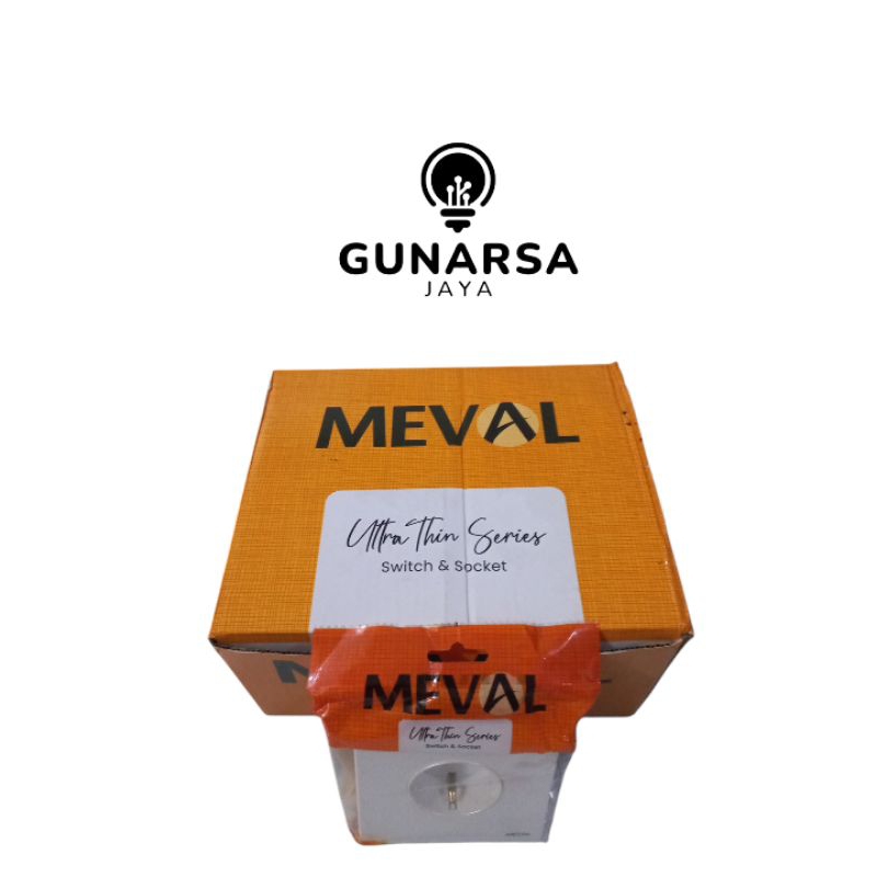 Jual meval stop kontak putih ultra thin series switch&socket | Shopee ...