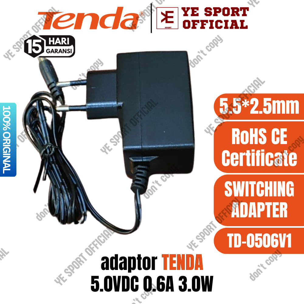 Jual Adaptor Original Router Tenda 5V 9V 12V 0.6A 1.0A 1.5A 2.0A 600mA ...